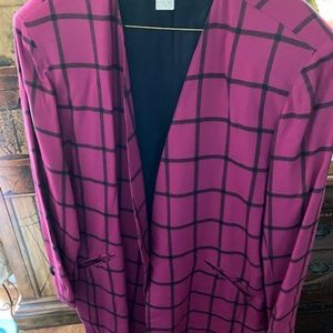 Woman's Deep Pink/Purple Plaid Jacket - Size 18